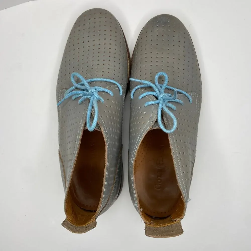 Cole Haan Air Charles Ashley Blue Perforated Boots - Men's Size 9